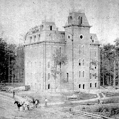 Bradford Union School being built in 1870.